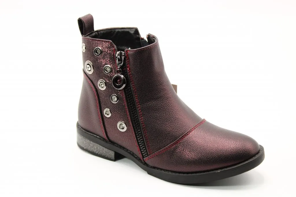 Детские весенние ботинки бордового цвета МИКАСА BS03-854