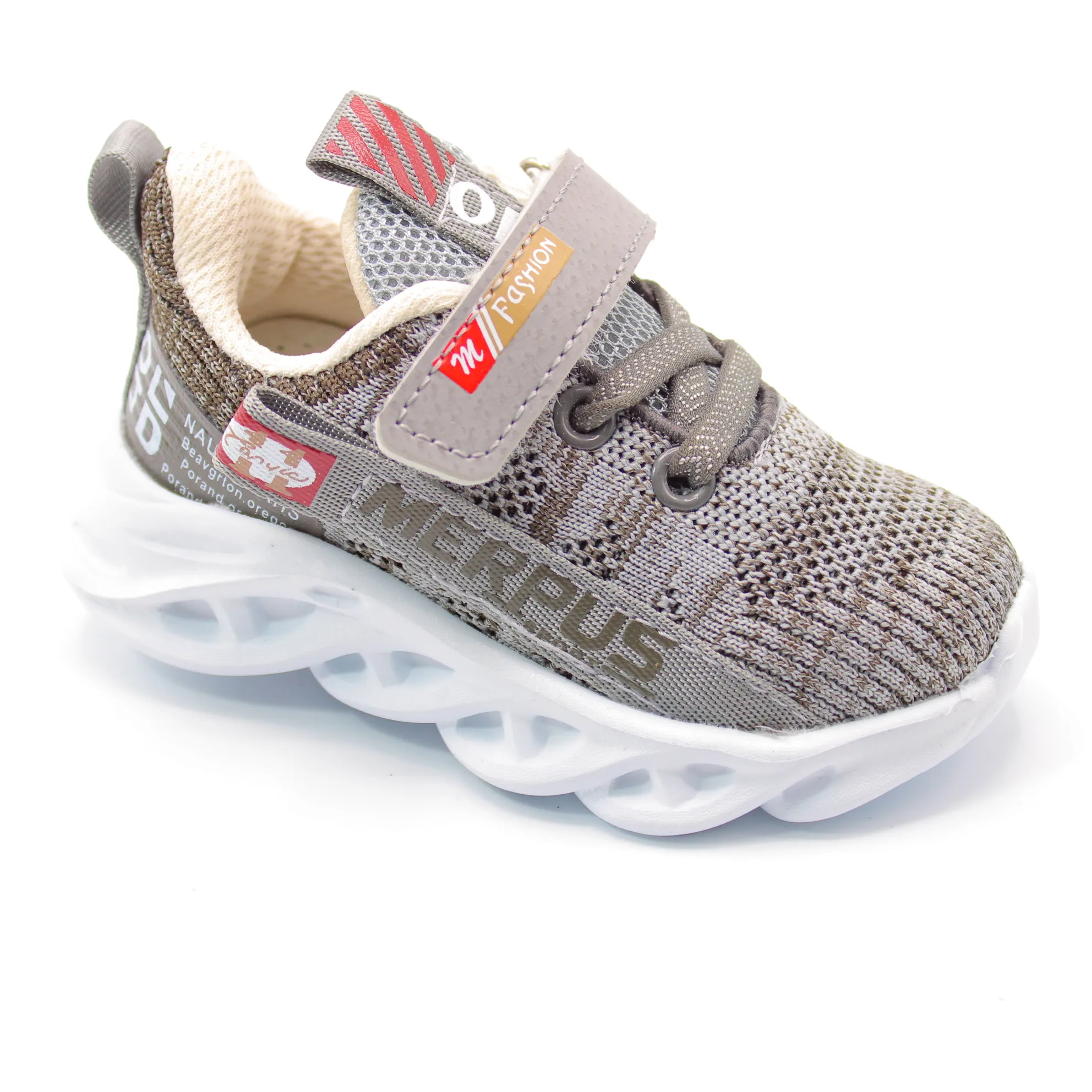 Детские весенние кроссовки серого цвета MEITESI BS03-2074