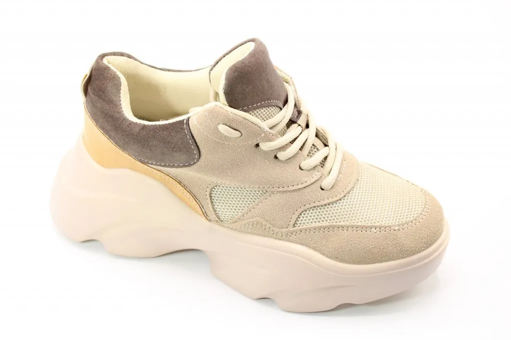 Женские весенние кроссовки бежевого цвета RAFFAELLO BS02-2193