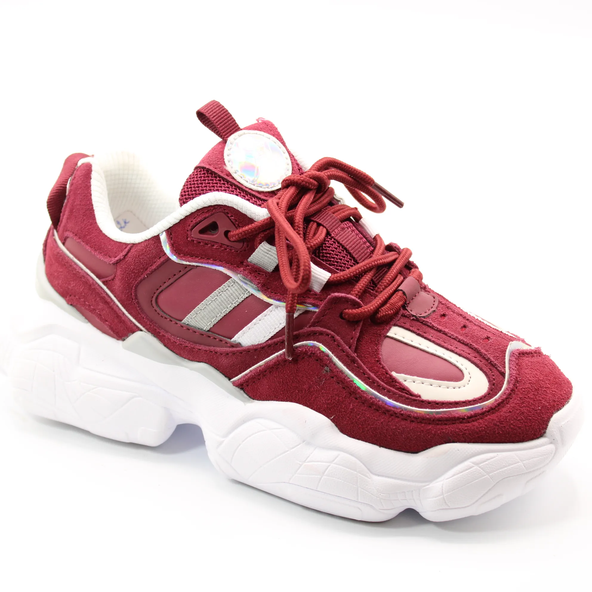 Женские весенние кроссовки бордового цвета FEI LANG BS01-81