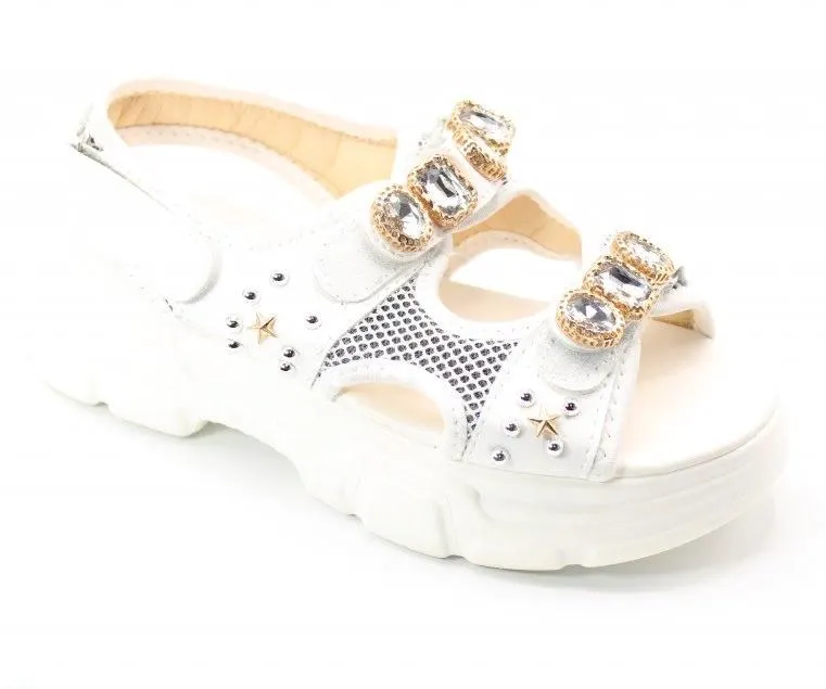 Женские летние босоножки белого цвета DINO ALBAT BS02-2168