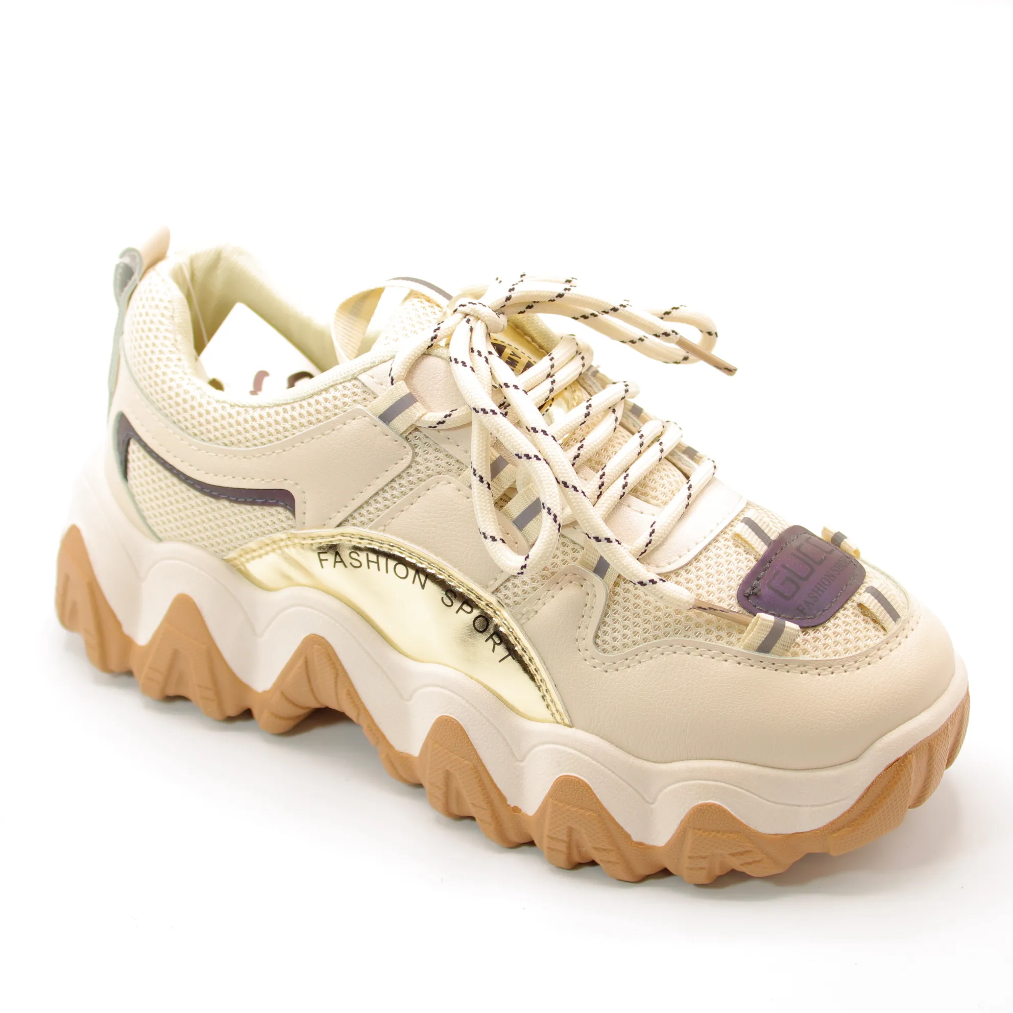 Женские весенние кроссовки бежевого цвета BOTTICO BS01-98