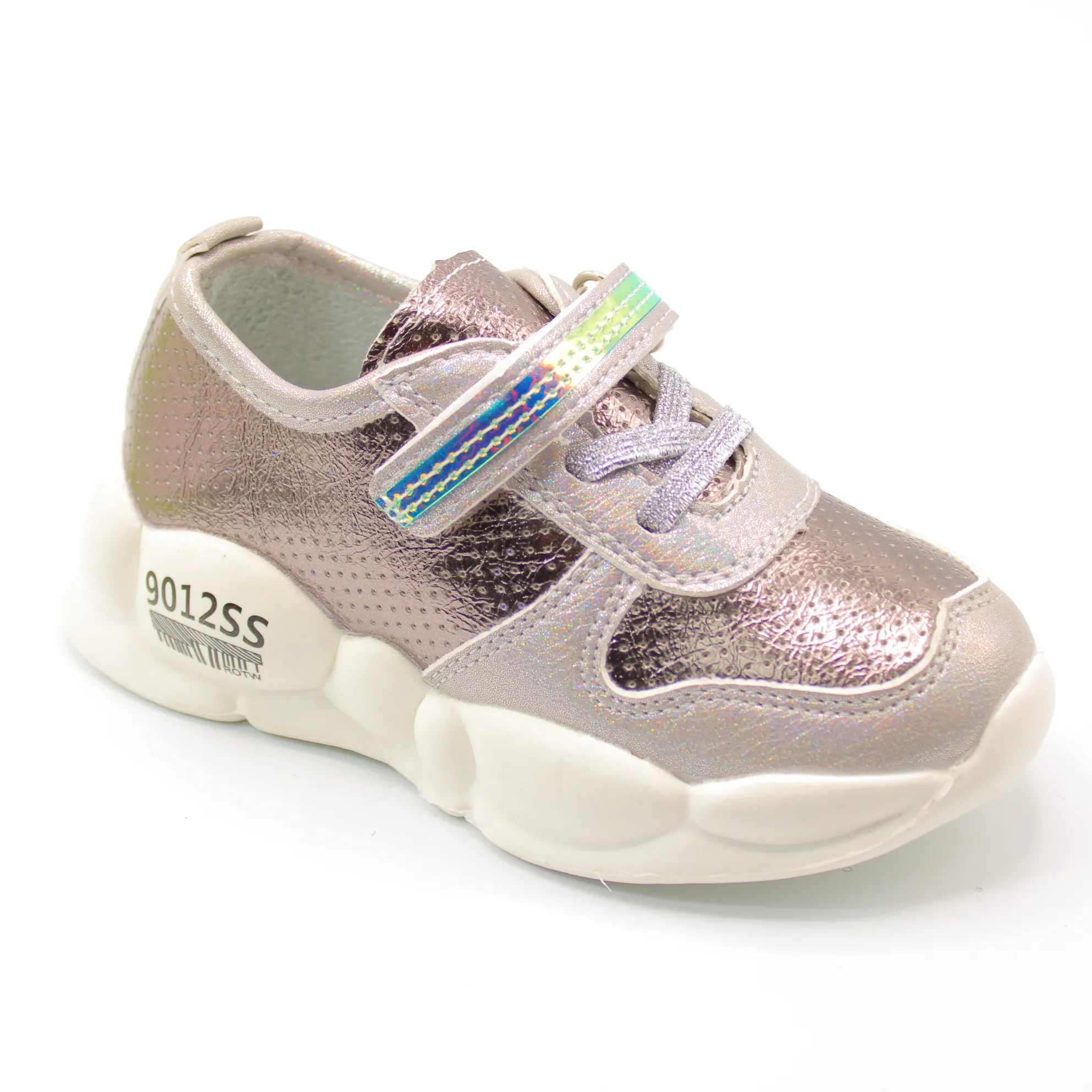 Детские весенние кроссовки серебряного цвета YTOP BS06-76