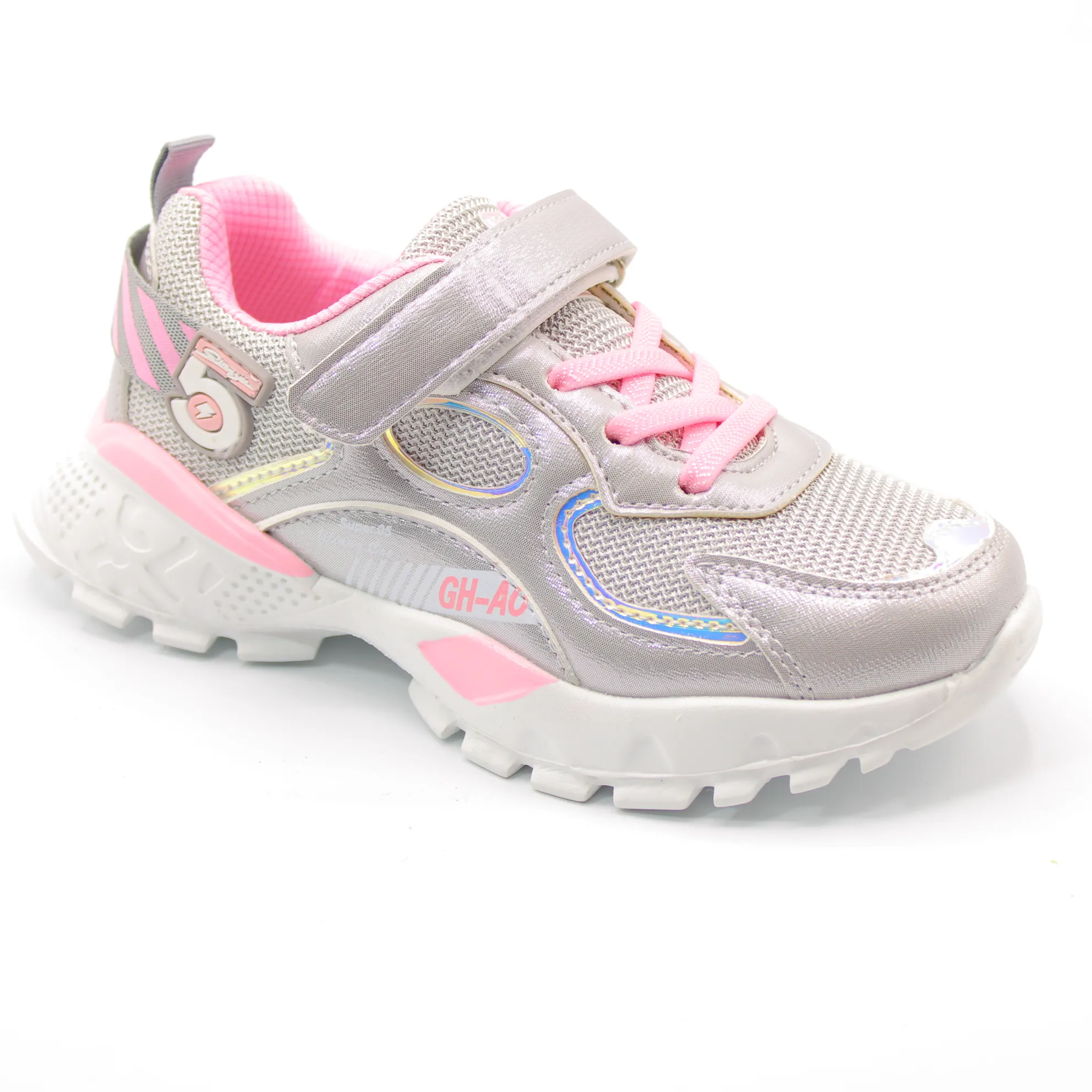 Детские весенние кроссовки серебряного цвета SLV BS06-94