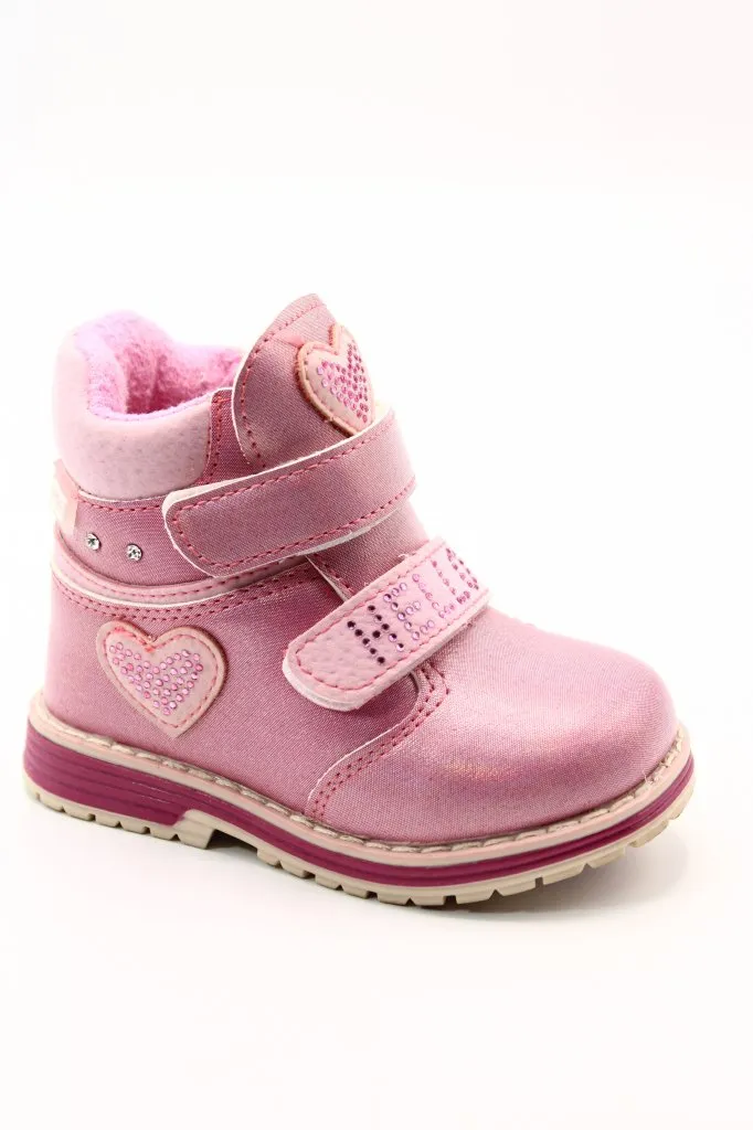 Детские весенние ботинки розового цвета B&G BS03-349