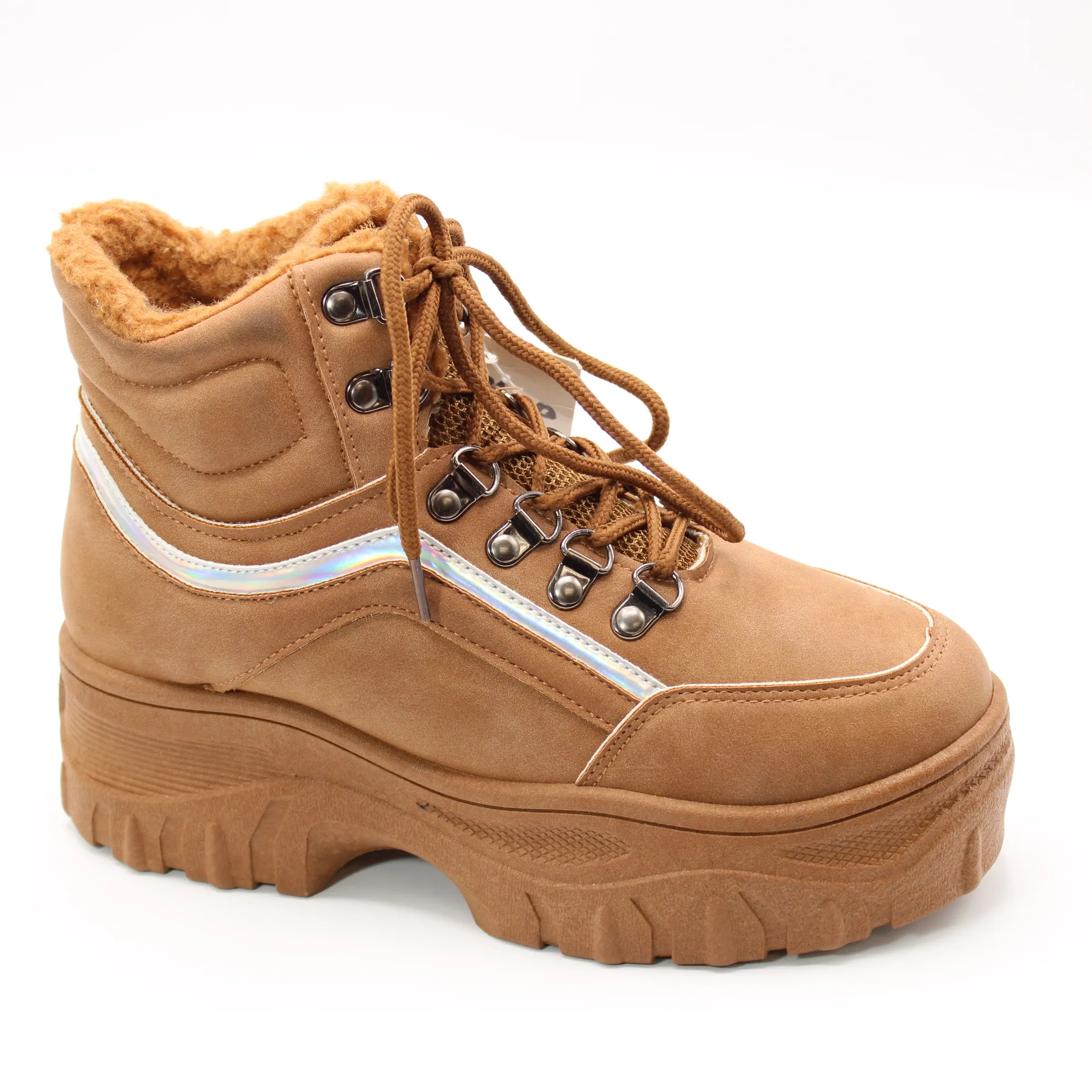 Женские зимние кроссовки коричневого цвета EIFFELLO BS01-184