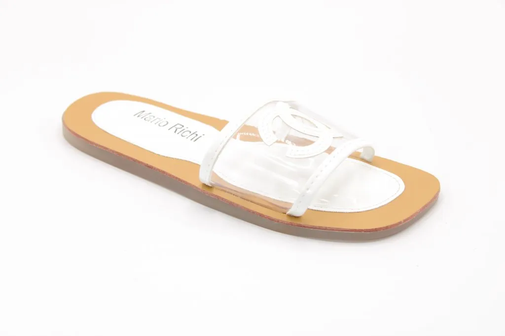 Женские летние шлепанцы белого цвета MARIO RICHI BS02-4276