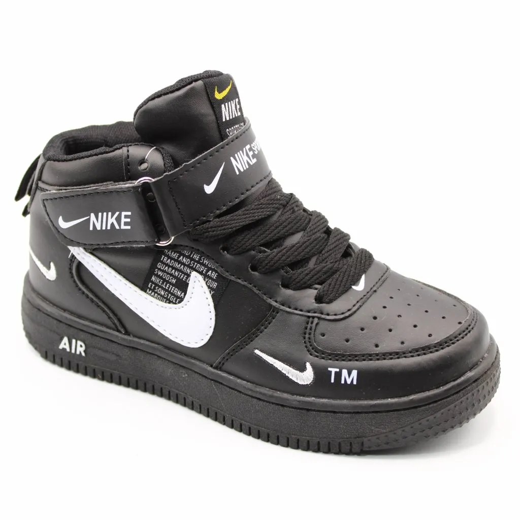 Детские весенние кроссовки черного цвета NIKE BS03-2021