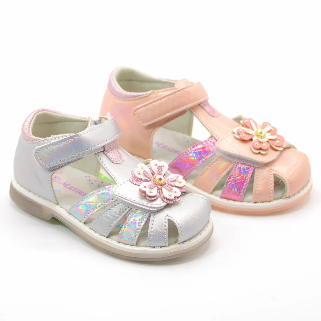 Детские весенние босоножки черного цвета MEITESI BS06-3