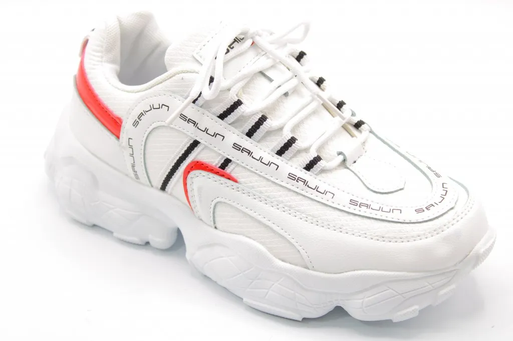 Женские осенние кроссовки белого цвета SAIJUN BS02-3226