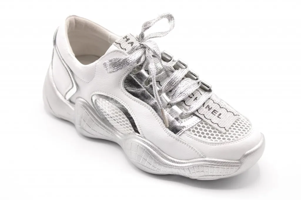 Женские летние кроссовки серебряного цвета BS02-2302