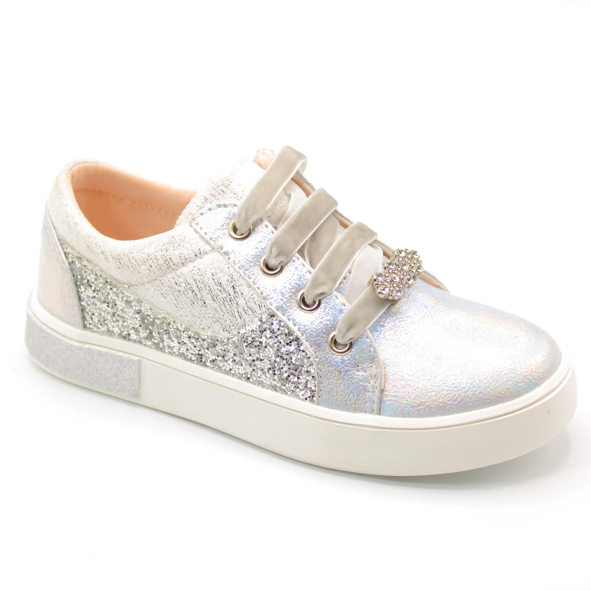 Детские весенние кроссовки серебряного цвета TOM.MIKI BS03-2051