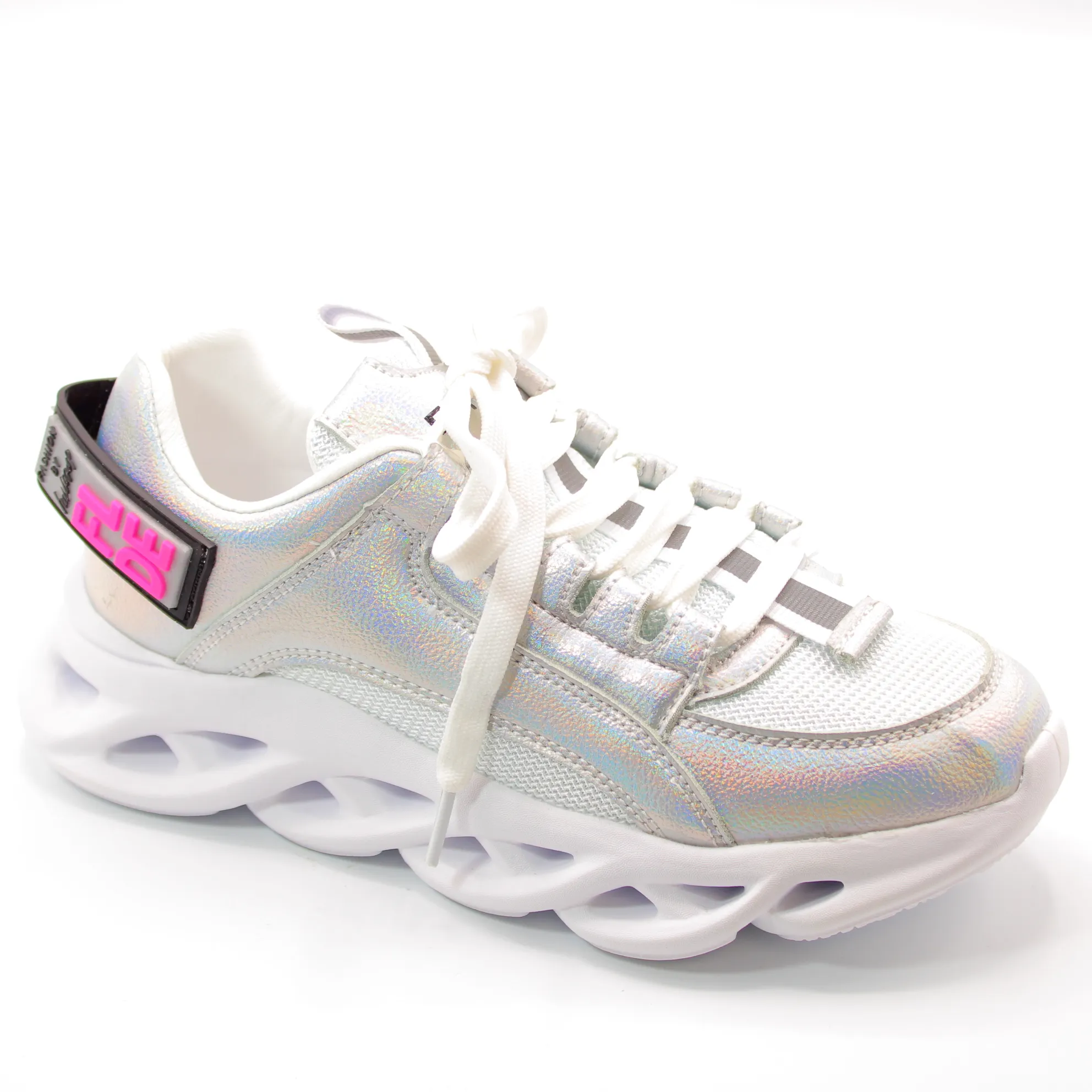 Женские весенние кроссовки серебряного цвета FEI LANG BS01-80