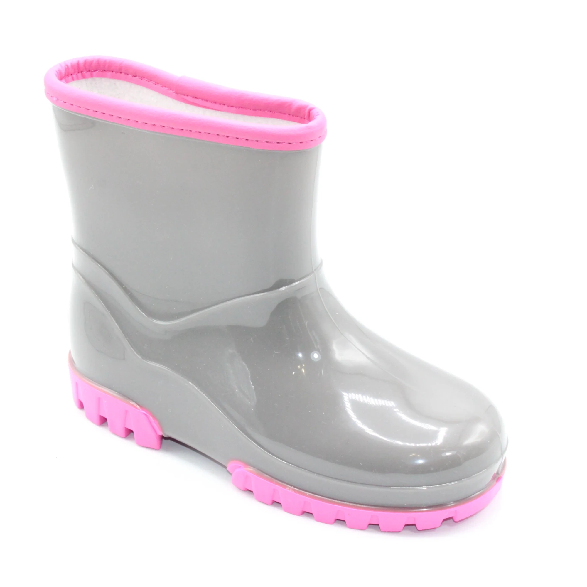 Детские весенние резиновые сапоги серого цвета М+Д BS05-222