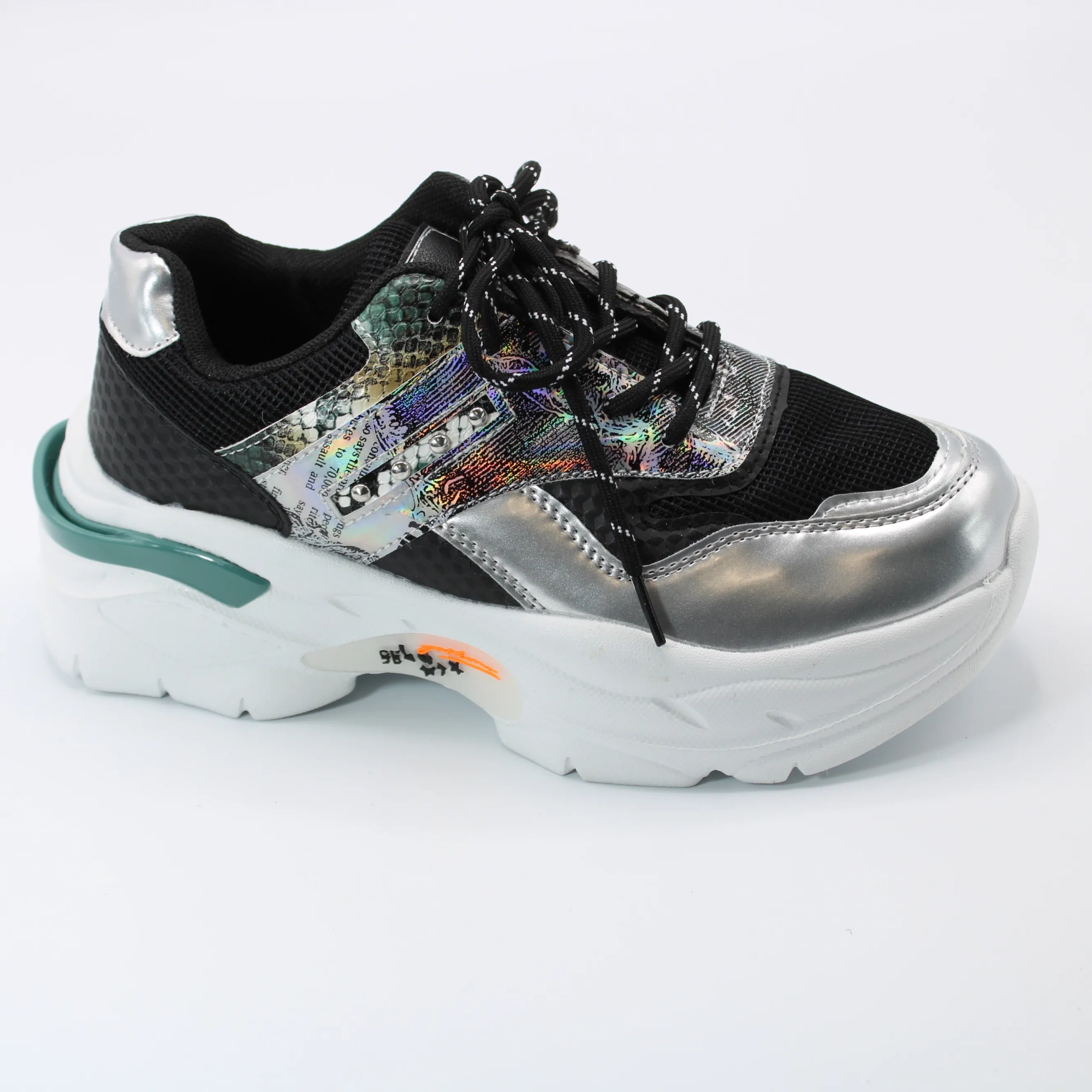 Женские летние кроссовки серебряного цвета EX-TIM BS01-778