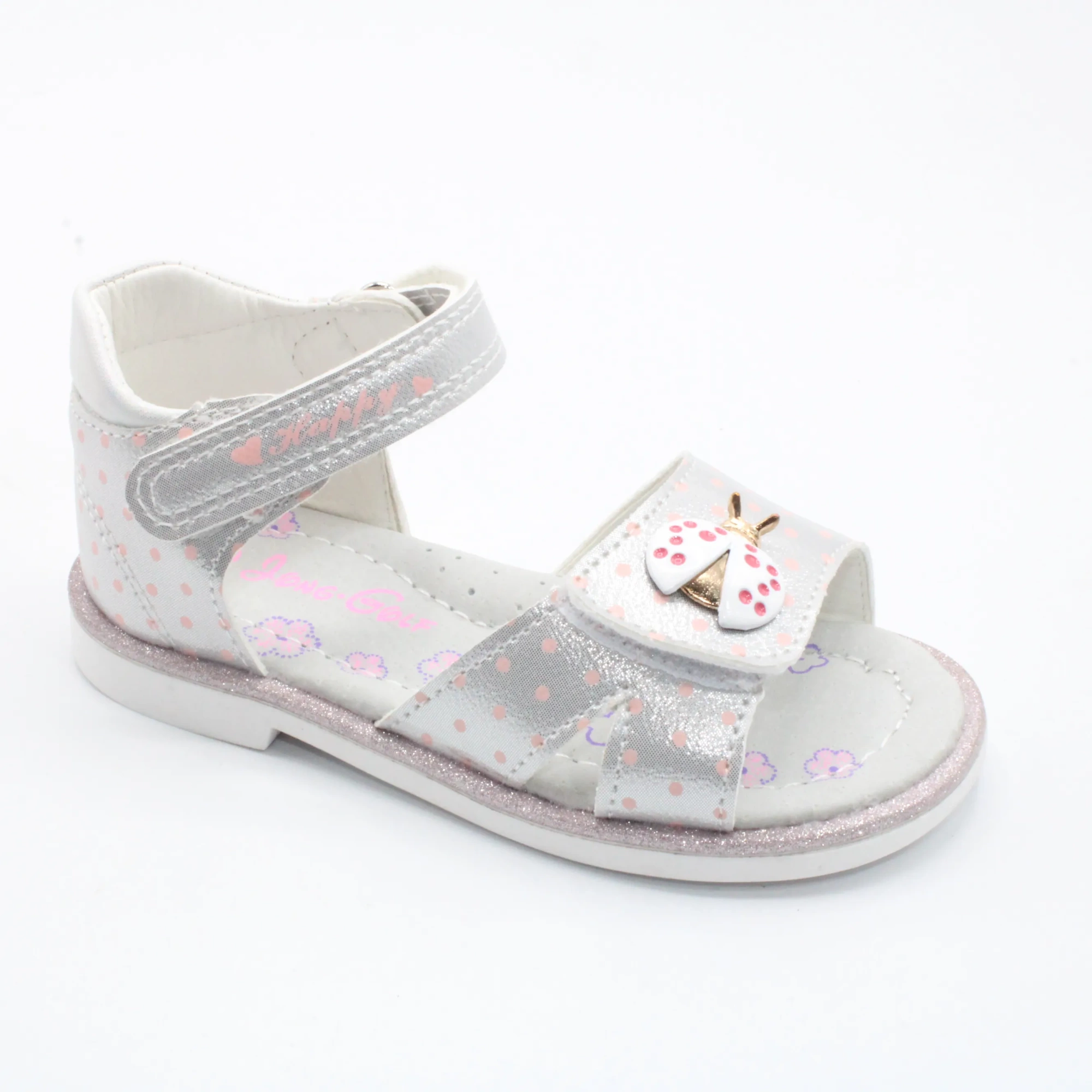 Детские летние босоножки серебряного цвета JONG.GOLF BS05-173