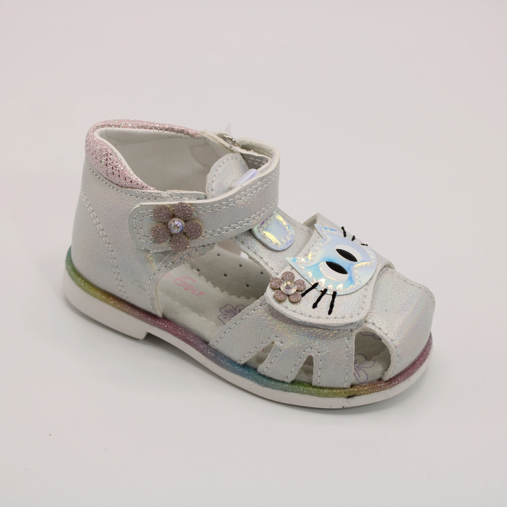 Детские босоножки серебряного цвета JONG.GOLF BS06-990