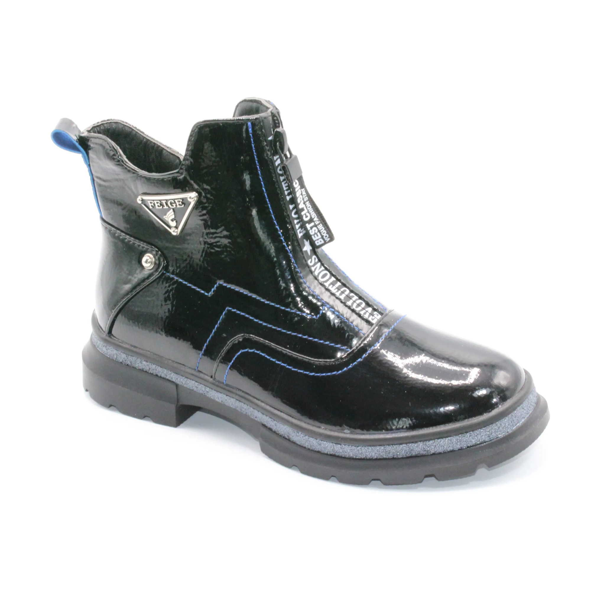 Детские весенние ботинки черного цвета SLV BS03-2531