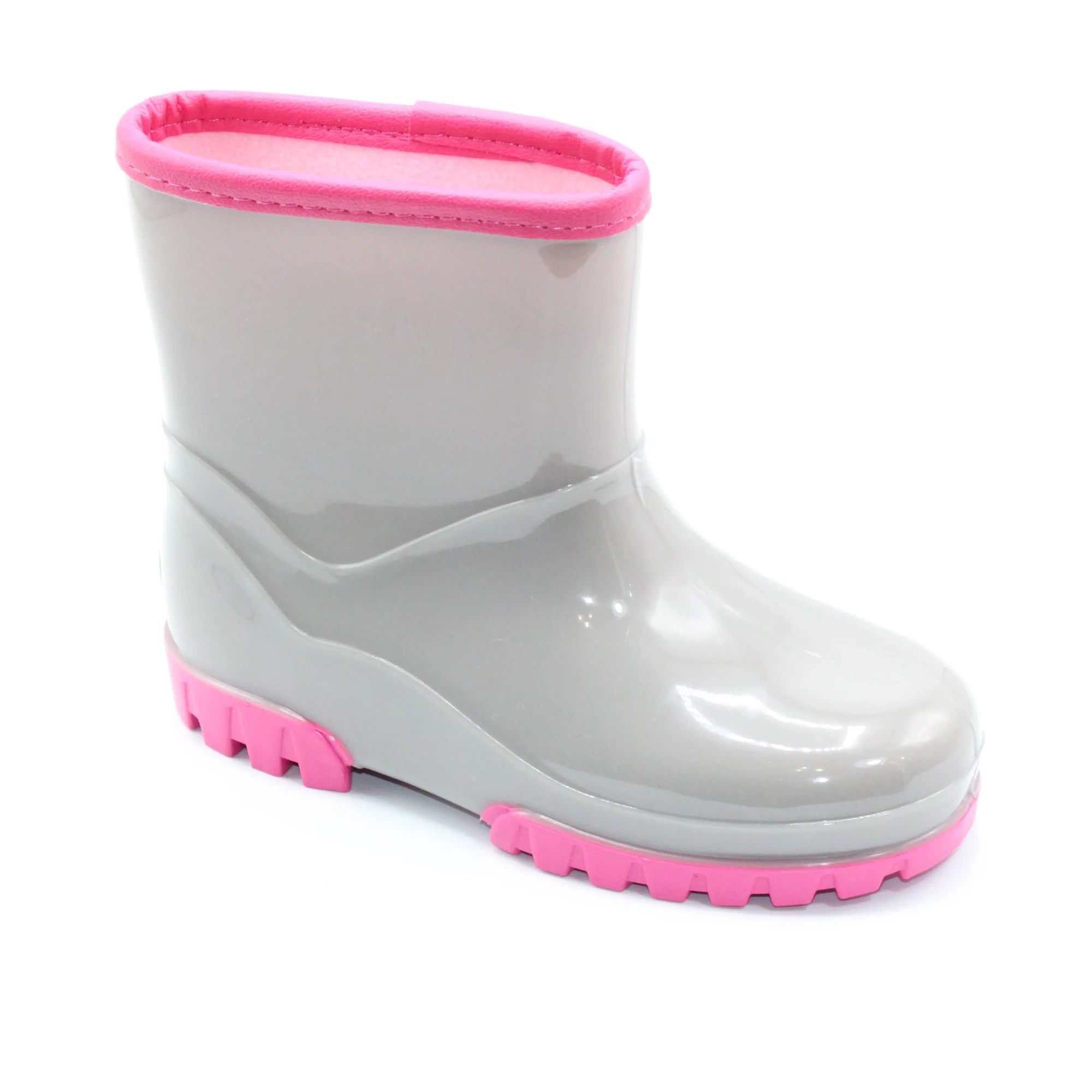Детские весенние резиновые сапоги серого цвета М+Д BS03-2639