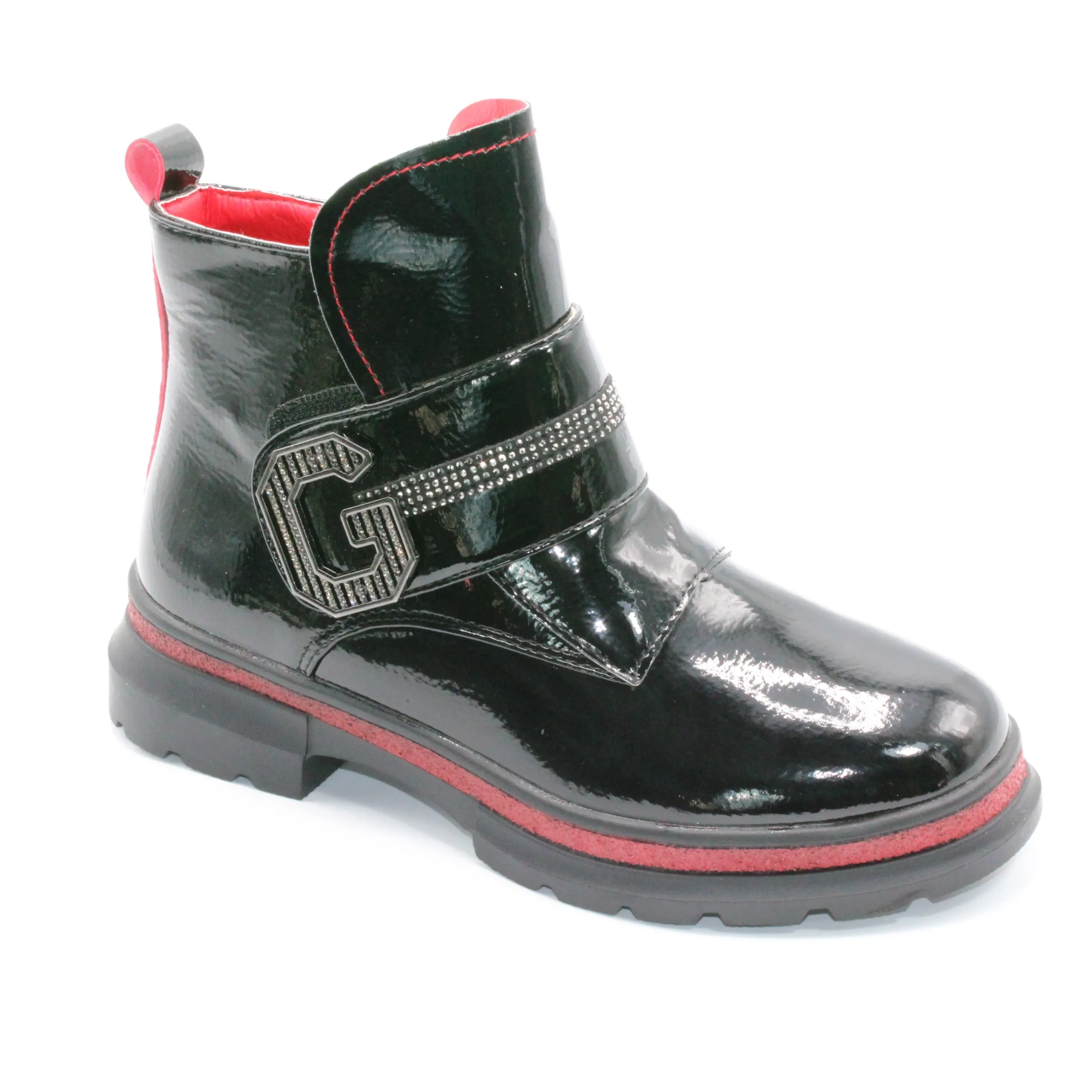 Детские весенние ботинки черного цвета SLV BS06-564