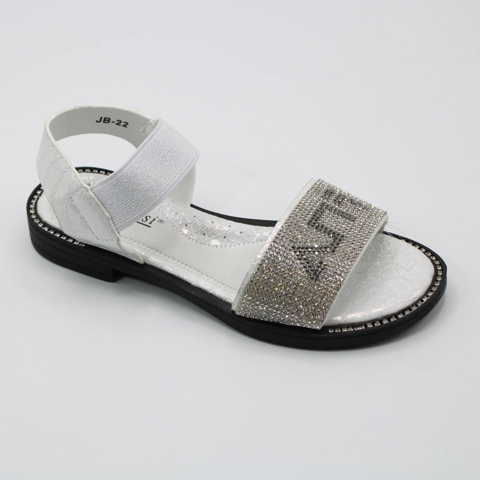Детские летние босоножки серебряного цвета MEITESI BS03-2234
