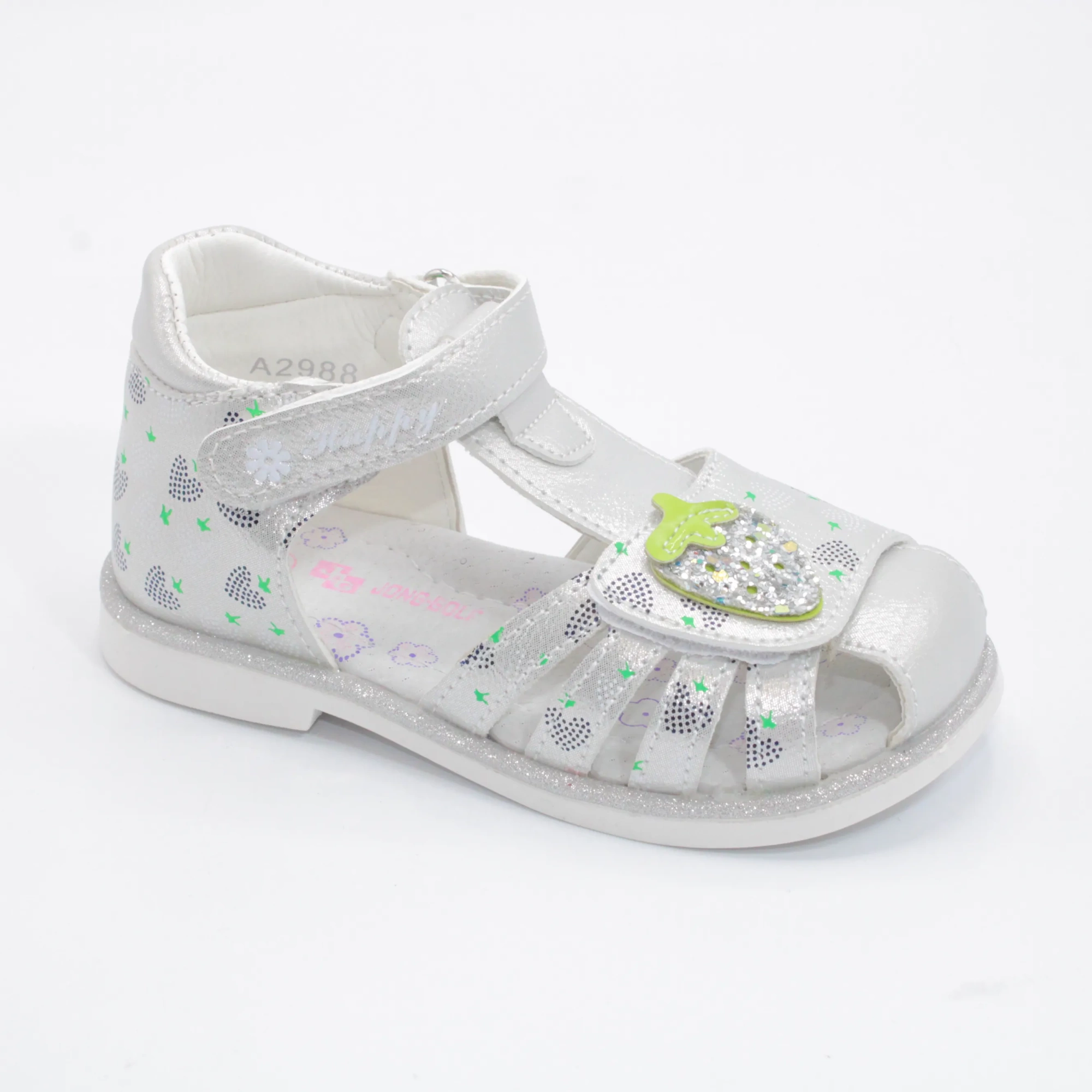 Детские летние босоножки серебряного цвета JONG.GOLF BS06-733