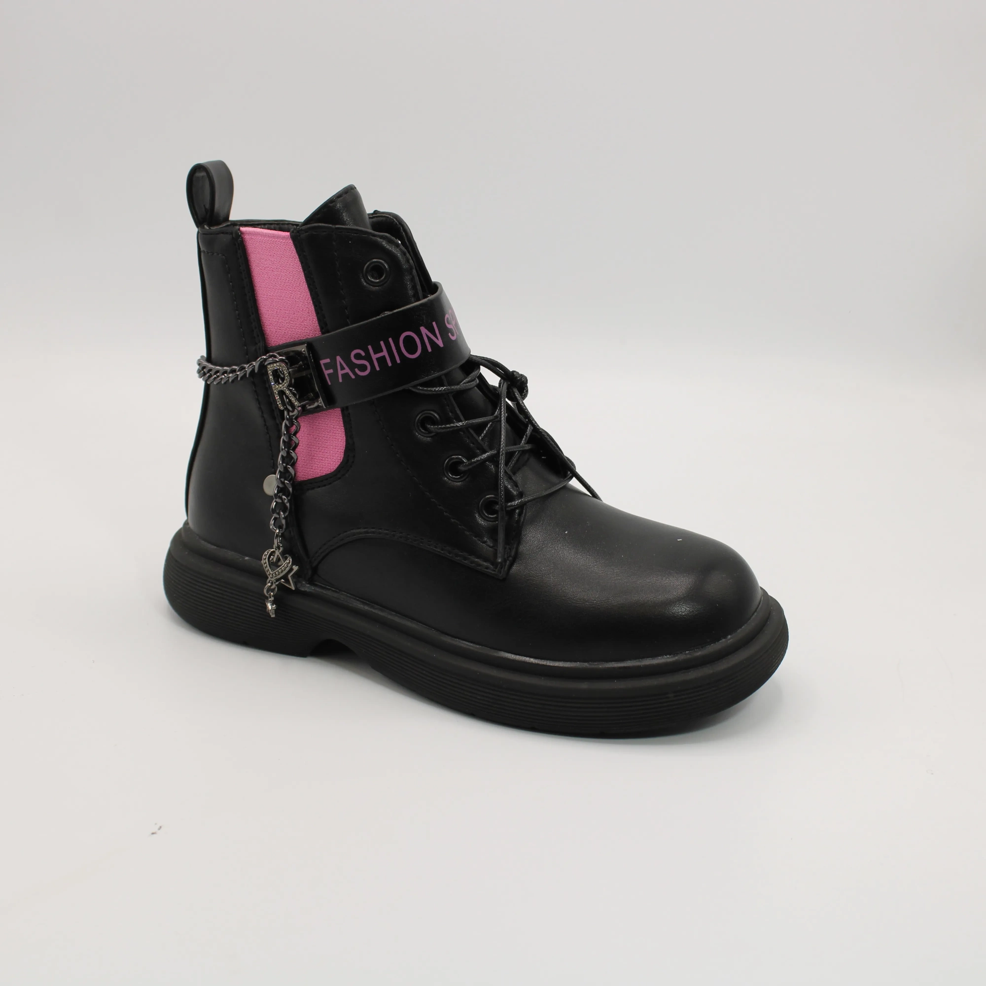 Детские ботинки черного цвета BOYS AND GIRLS BS06-1292